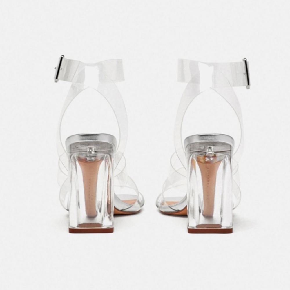 Zara high heeled vinyl sandals - Picture 4 of 5